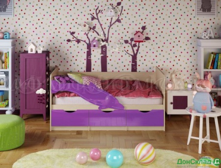 Детская кровать Дельфин-1 1600 Фиолетовый