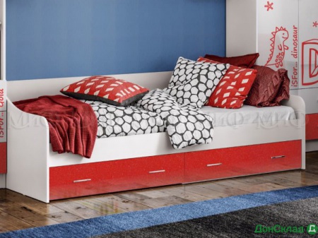 Кровать Вега &quot;Алфавит&quot; Красный