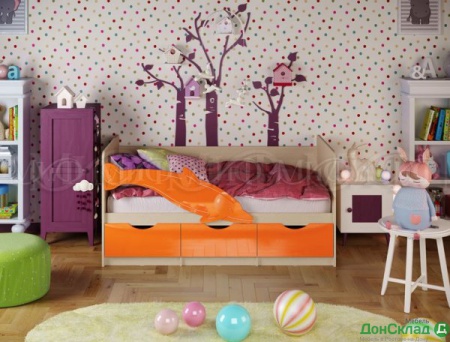 Детская кровать Дельфин-1 2000 Оранжевый