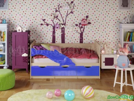 Детская кровать Дельфин-1 1800 Синий