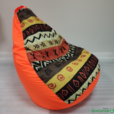 Кресло-мешок Оксфорд-Жаккард &quot;Африка-Оранжевая&quot; ХL